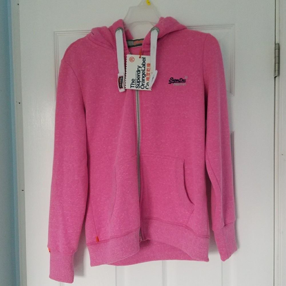 Pink SuperDry hoodie